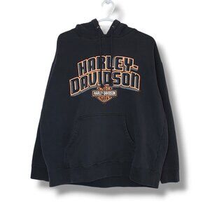 Harley Davidson Graphic Hoodie Sweater Black Size XL